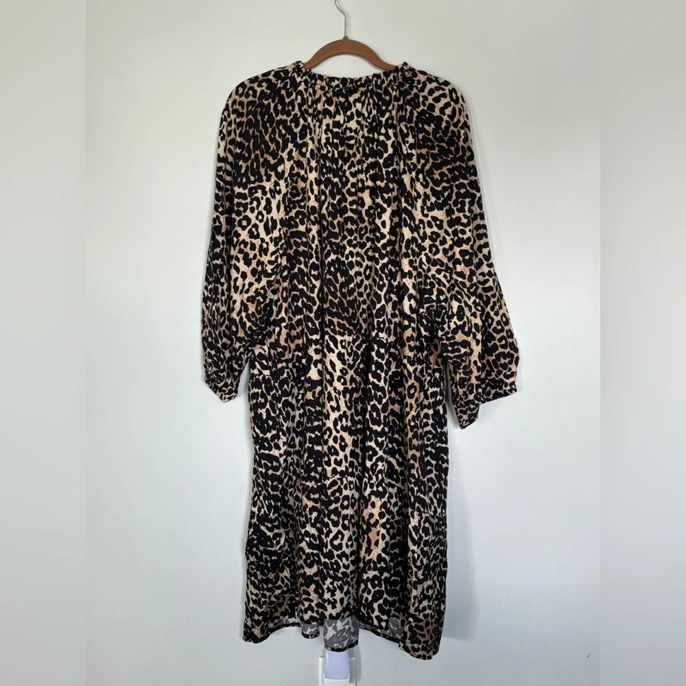 The Drop Leopard Print V-Neck Dress, sz 2X - Picture 3 of 5